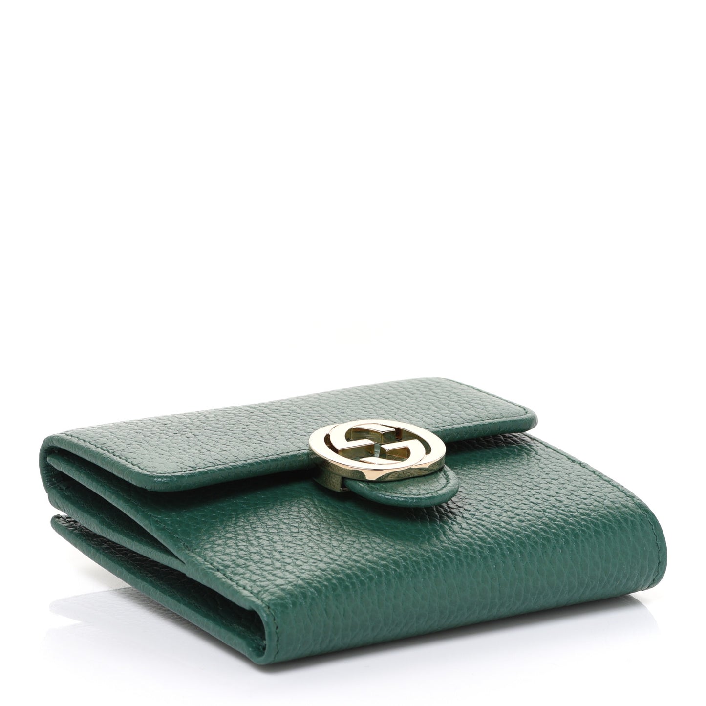 Dollar Calfskin Interlocking G French Wallet Emerald