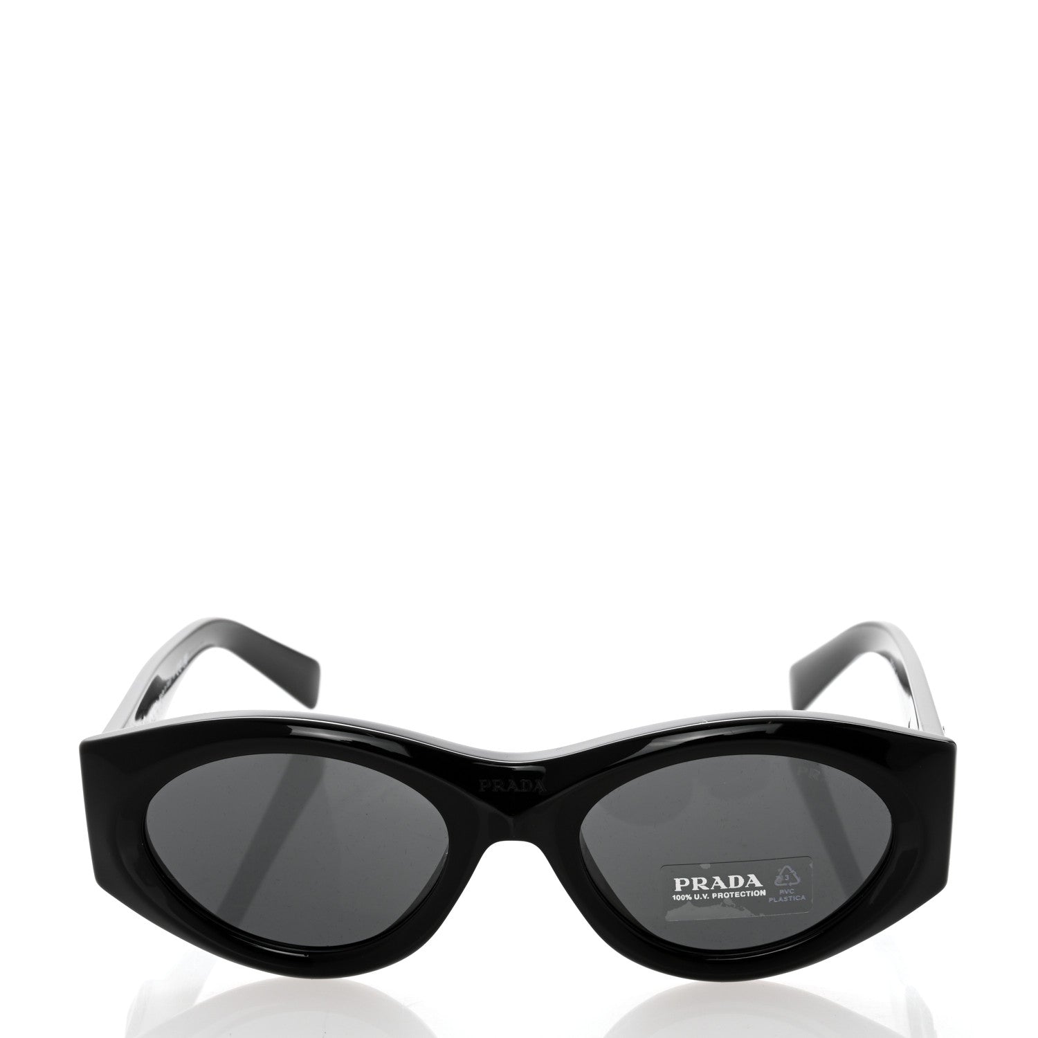 Prada Acetate Oval Symbole Sunglasses SPR 20Z Black 2 of 8