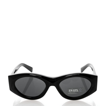 Prada Acetate Oval Symbole Sunglasses SPR 20Z Black 2 of 8