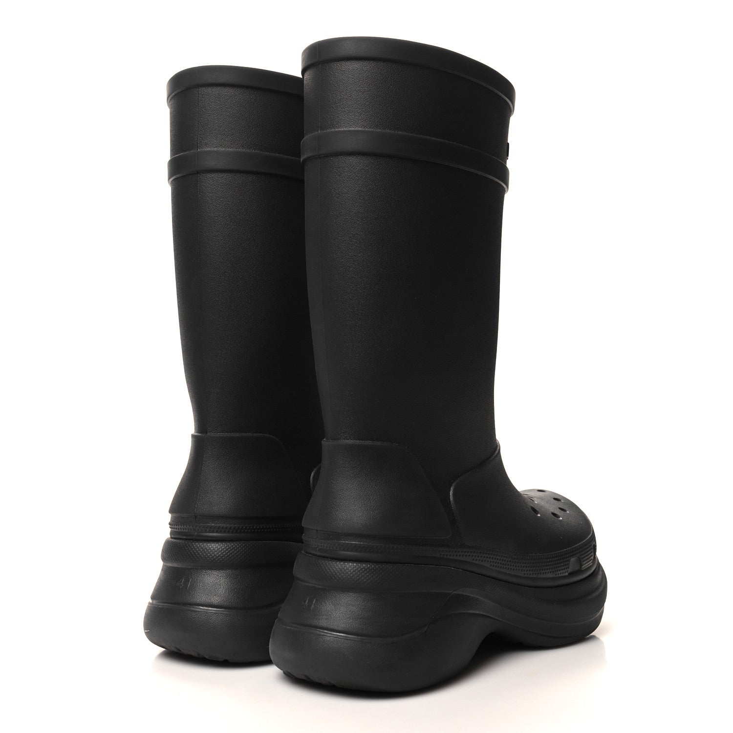 Balenciaga X CROCS Rubber Womens Rain Boots 41 Black 4 of 6