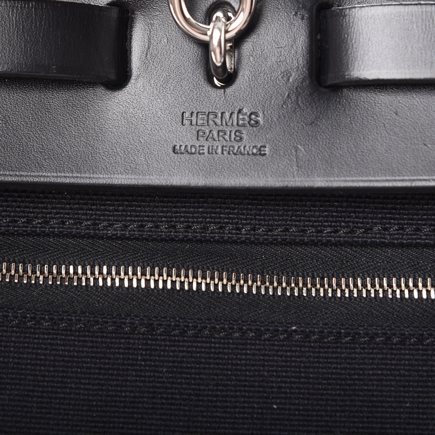 Hermes Military Toile Vache Hunter Herbag Zip PM 31 Black 7 of 12