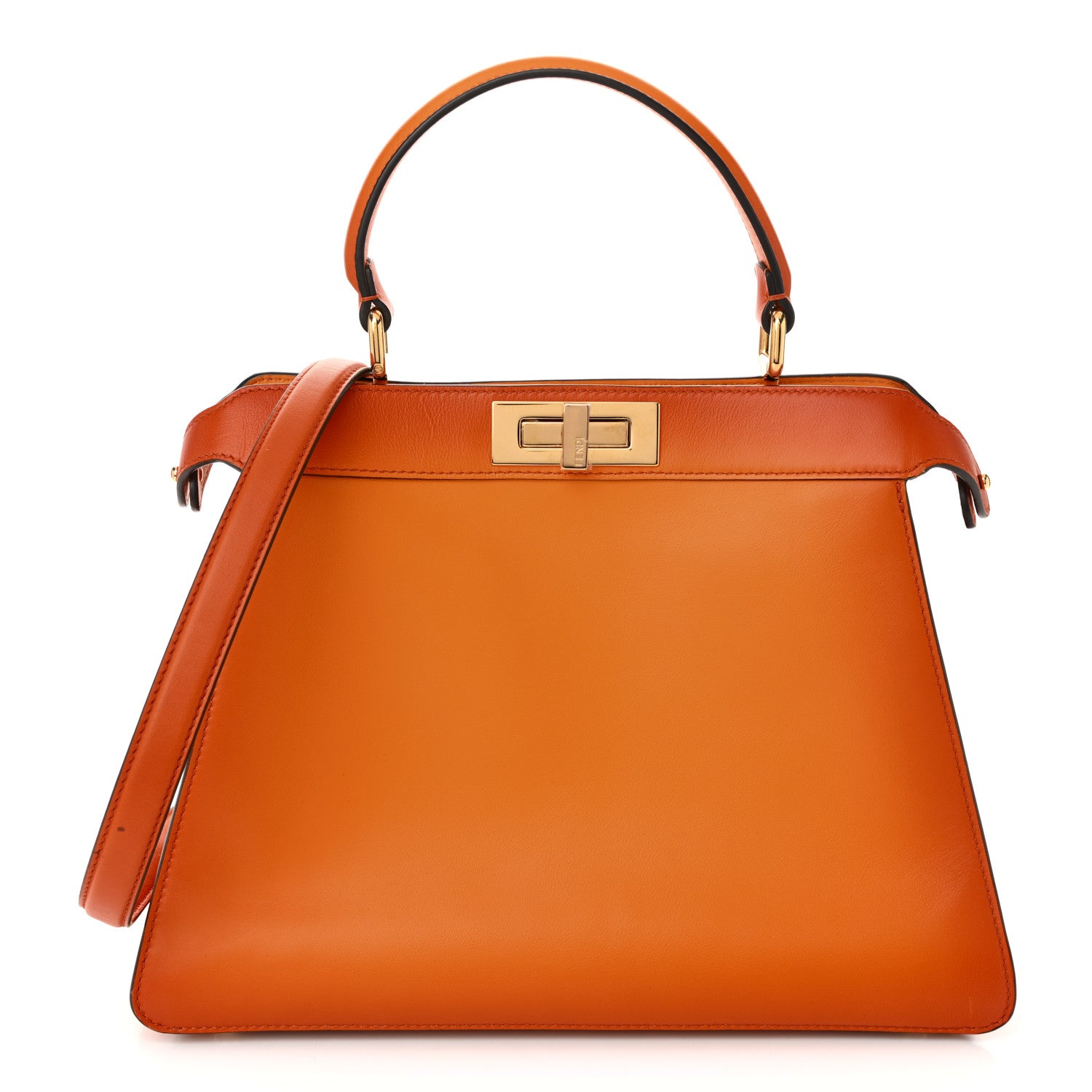 Fendi Vitello Grace Tamponato Medium Peekaboo I SEE U Satchel  Clementine 1 of 10