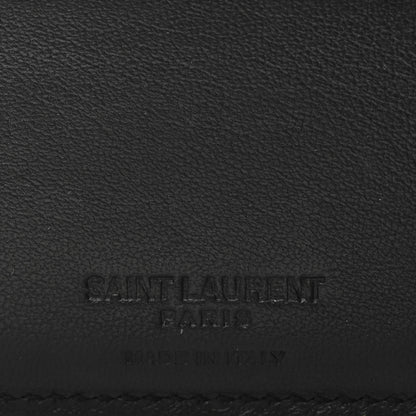 Saint Laurent Calfskin Crocodile Embossed Paris East West Wallet Black 5 of 6