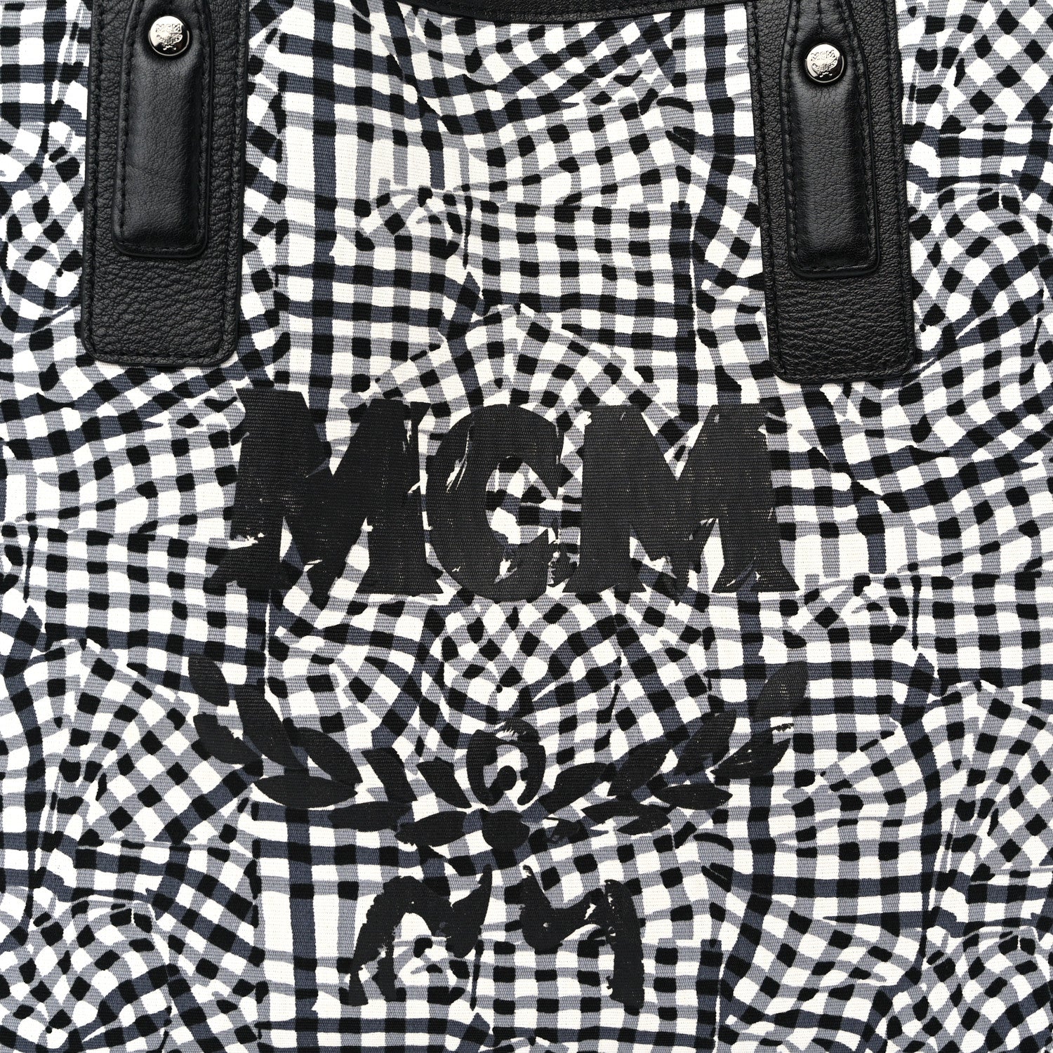 MCM Grained Calfskin Visetos Medium Liz Reversible Shopper Tote Black 10 of 14