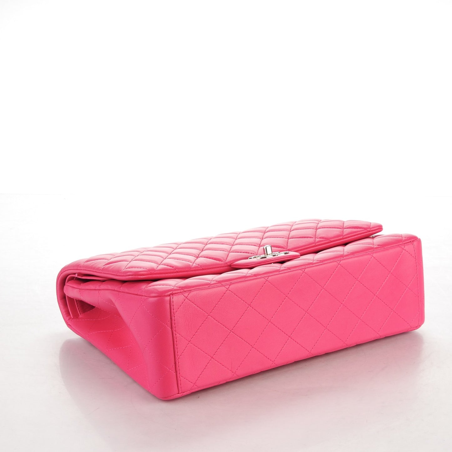 Lambskin Quilted Maxi Double Flap Fuchsia