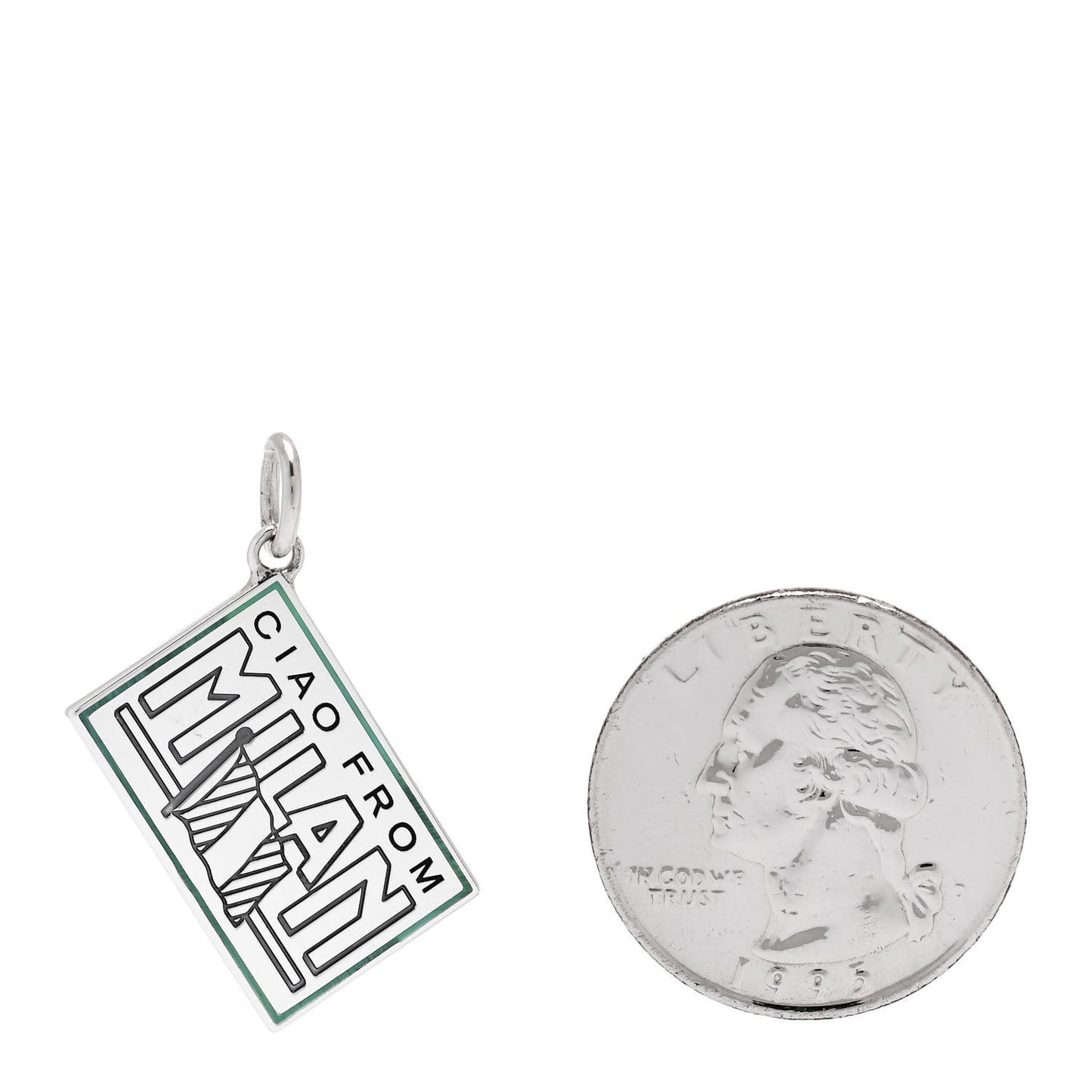 Sterling Silver Enamel Milan Postcard Charm Blue