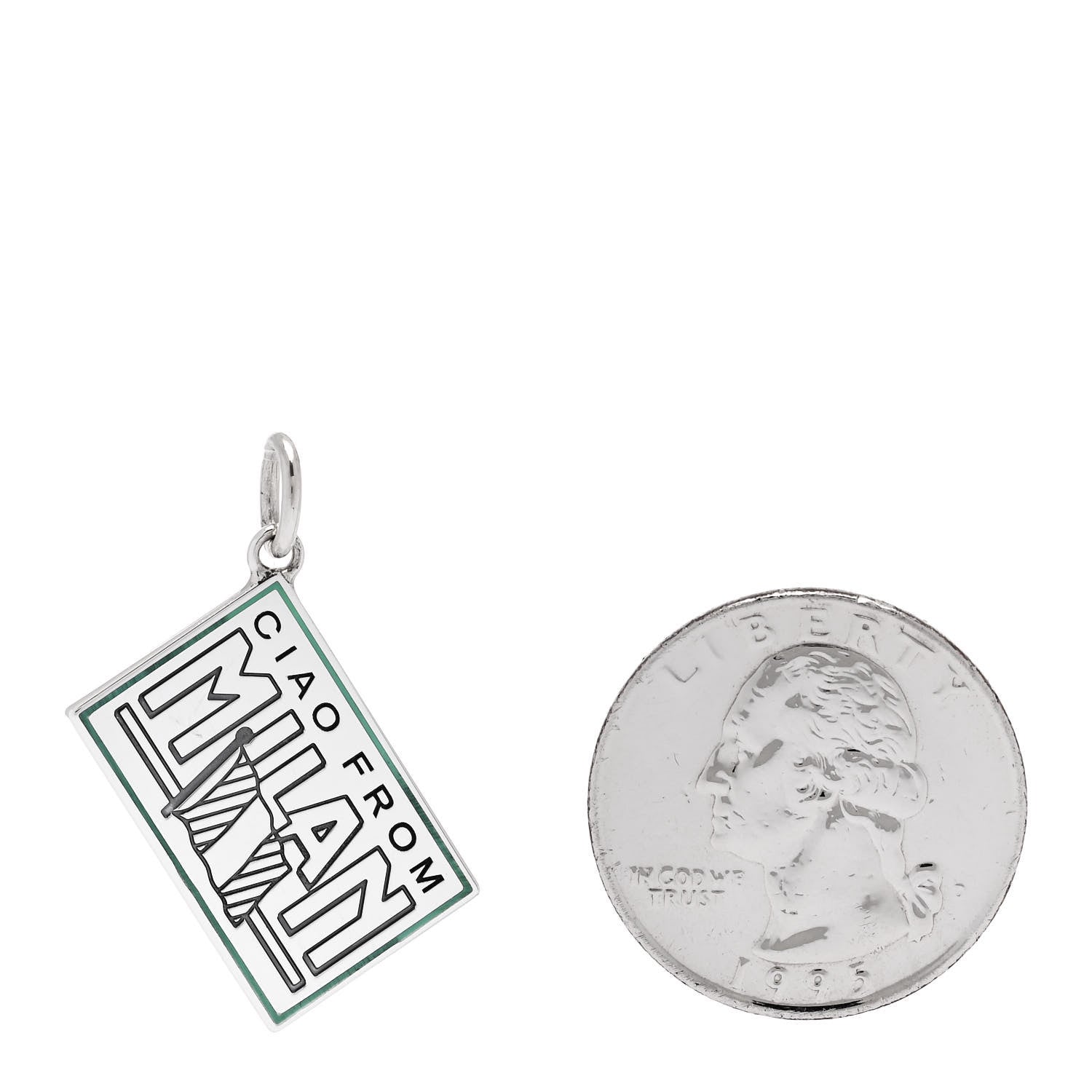 Tiffany Sterling Silver Enamel Milan Postcard Charm Blue 2 of 5
