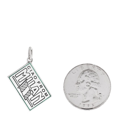 Tiffany Sterling Silver Enamel Milan Postcard Charm Blue 2 of 5