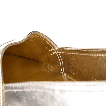 Saint Laurent Metallic Lambskin Monogram Espadrilles 40 Platino 7 of 11