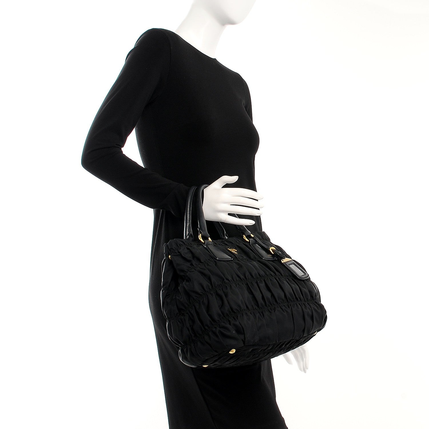 Prada Tessuto Nylon Gaufre Tote Nero Black 3 of 9