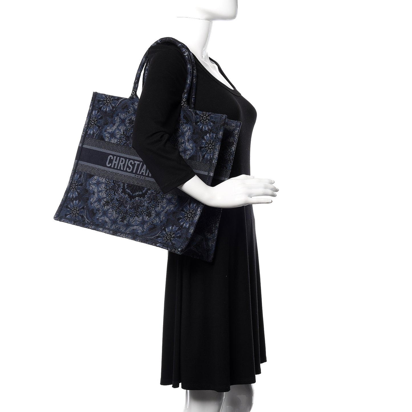 Canvas Embroidered KaleiDioroscopic Book Tote Blue
