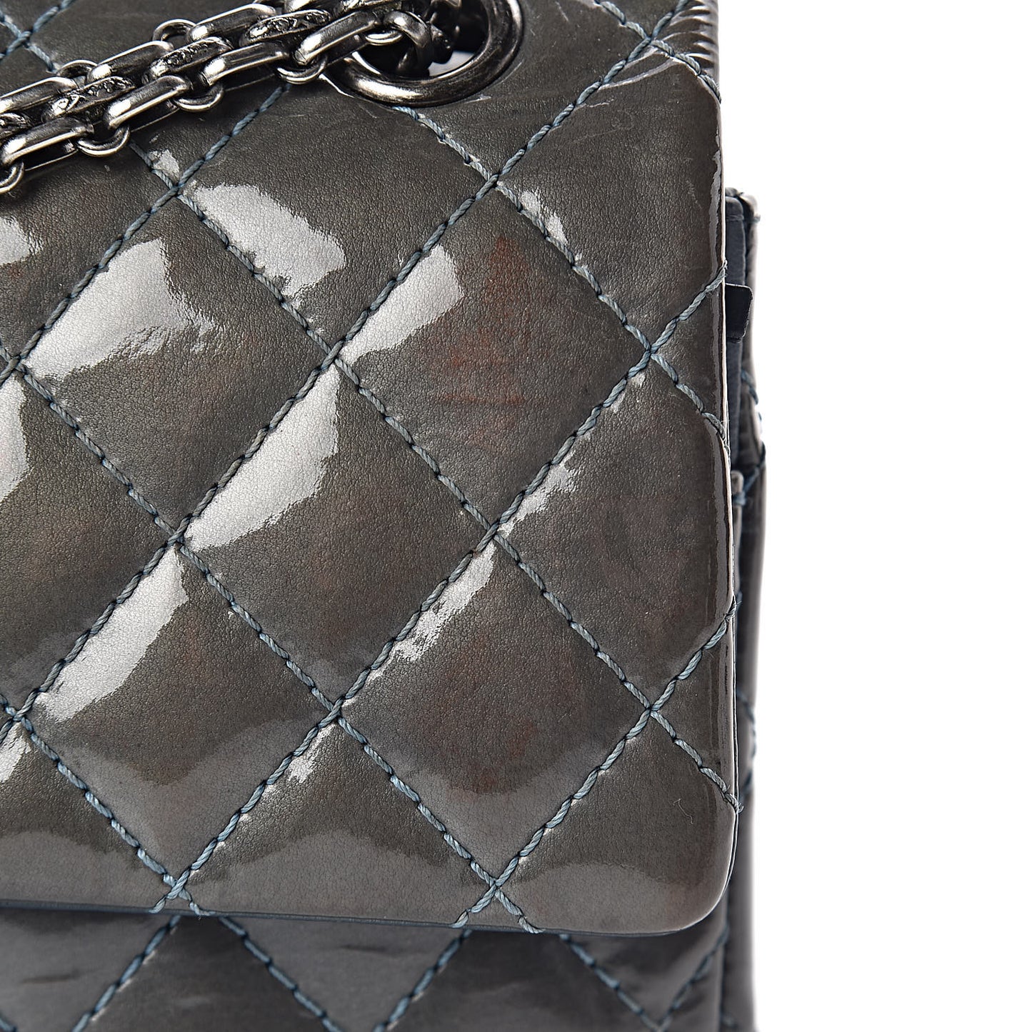 Patent Quilted 2.55 Reissue 225 Flap Blue