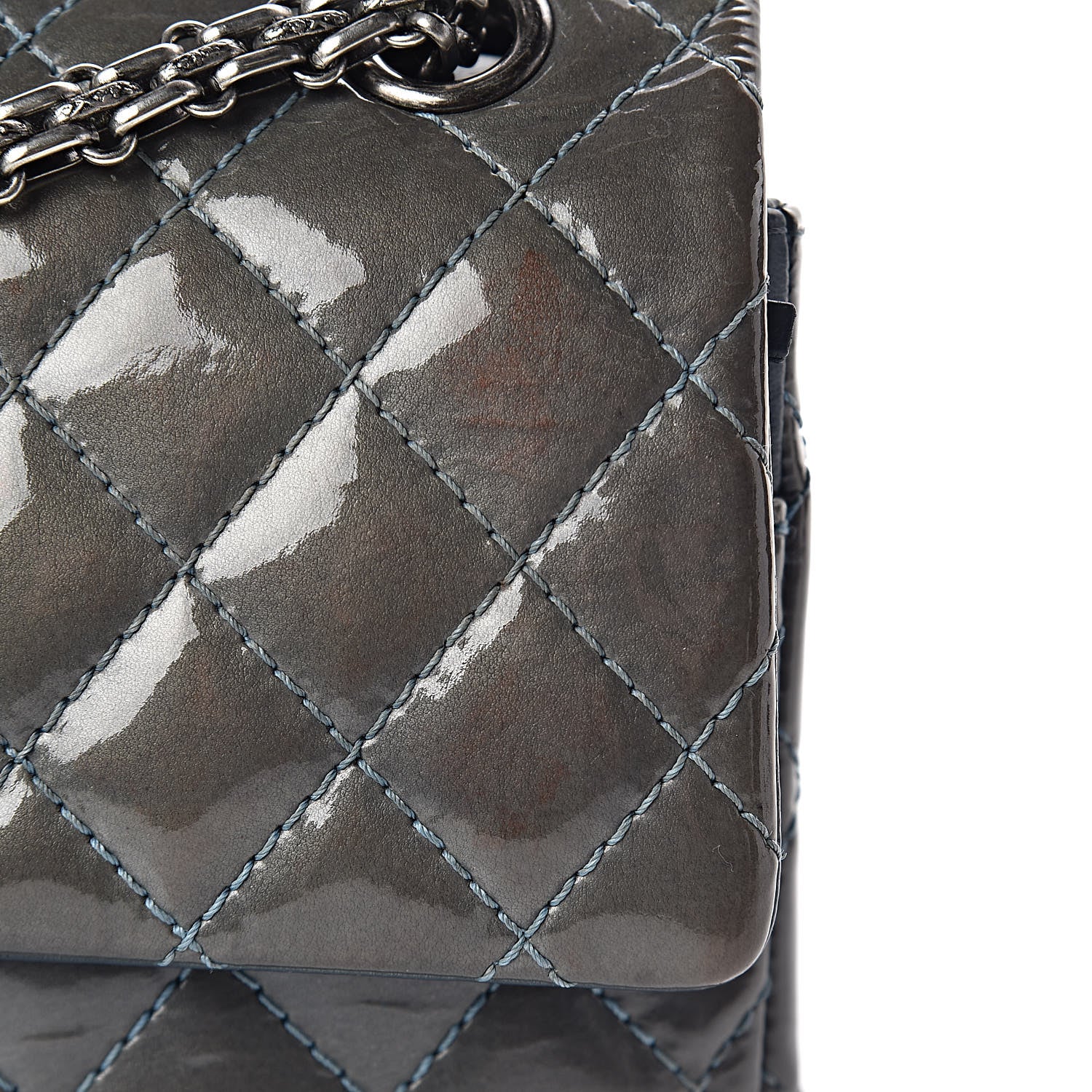 Chanel Patent Quilted 2.55 Reissue 225 Flap Blue 15 of 22