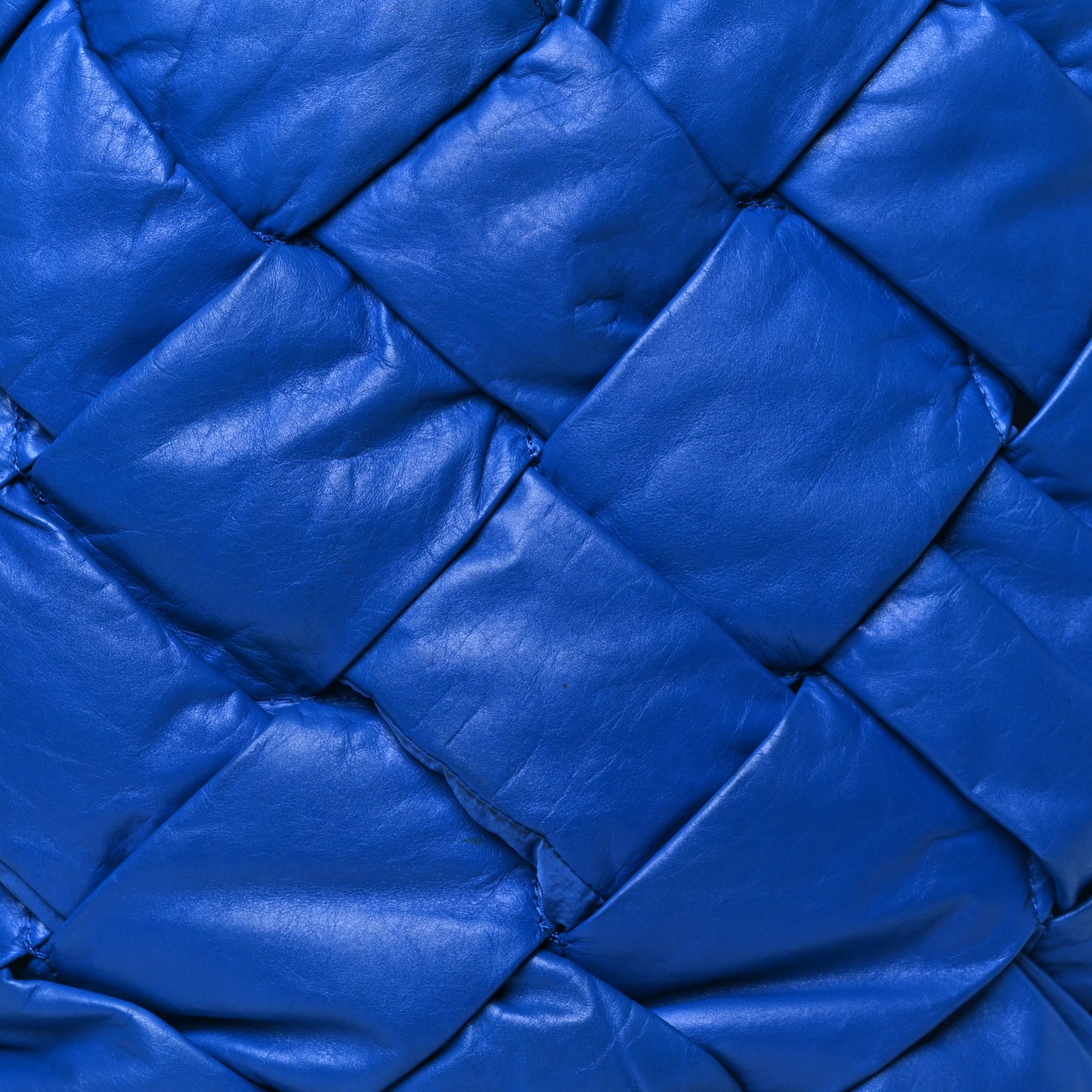 Lambskin Intrecciato Padded Small Cassette Tote Cobalt