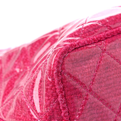 Chanel Vinyl Quilted Funny Tweed Tote Fuchsia 10 of 15