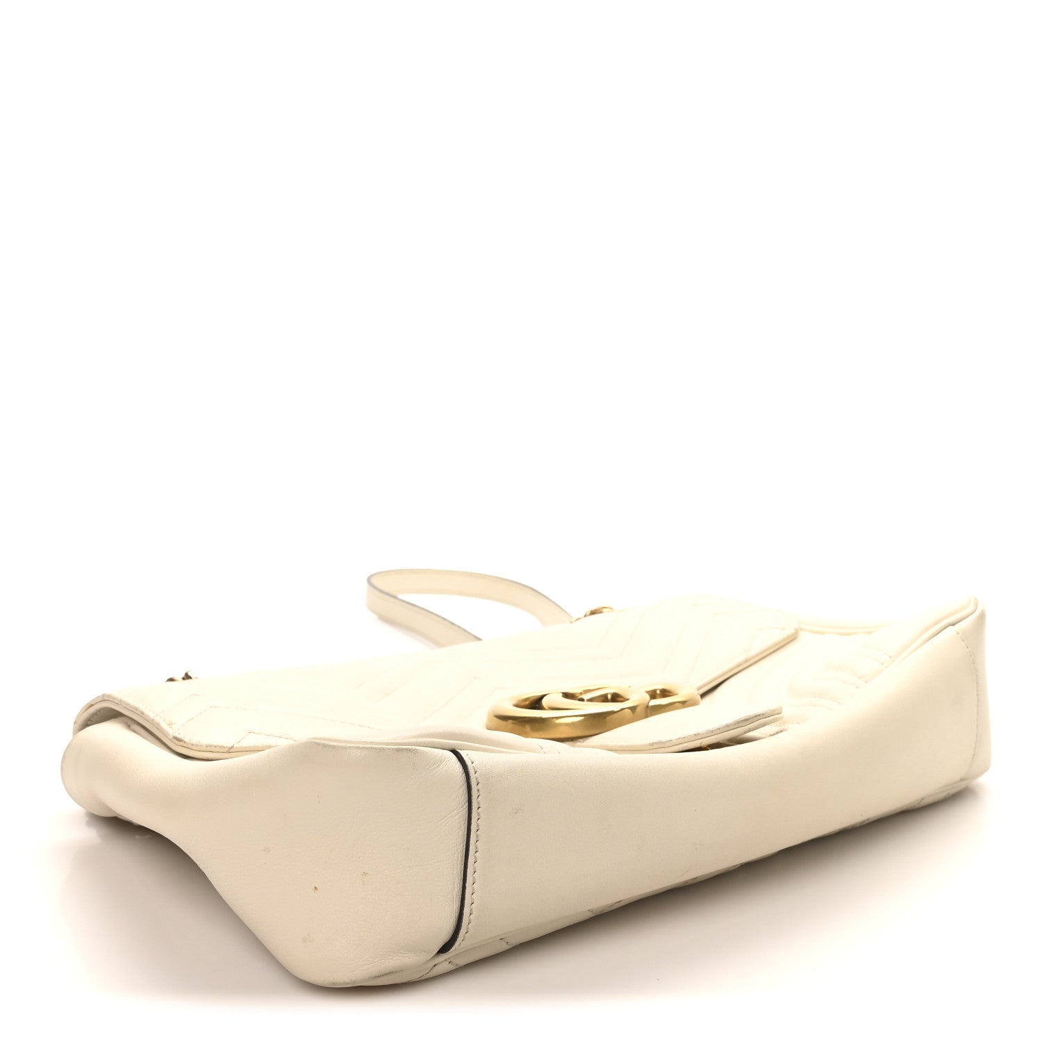 Gucci Calfskin Matelasse Medium GG Marmont Shoulder Bag White 4 of 10