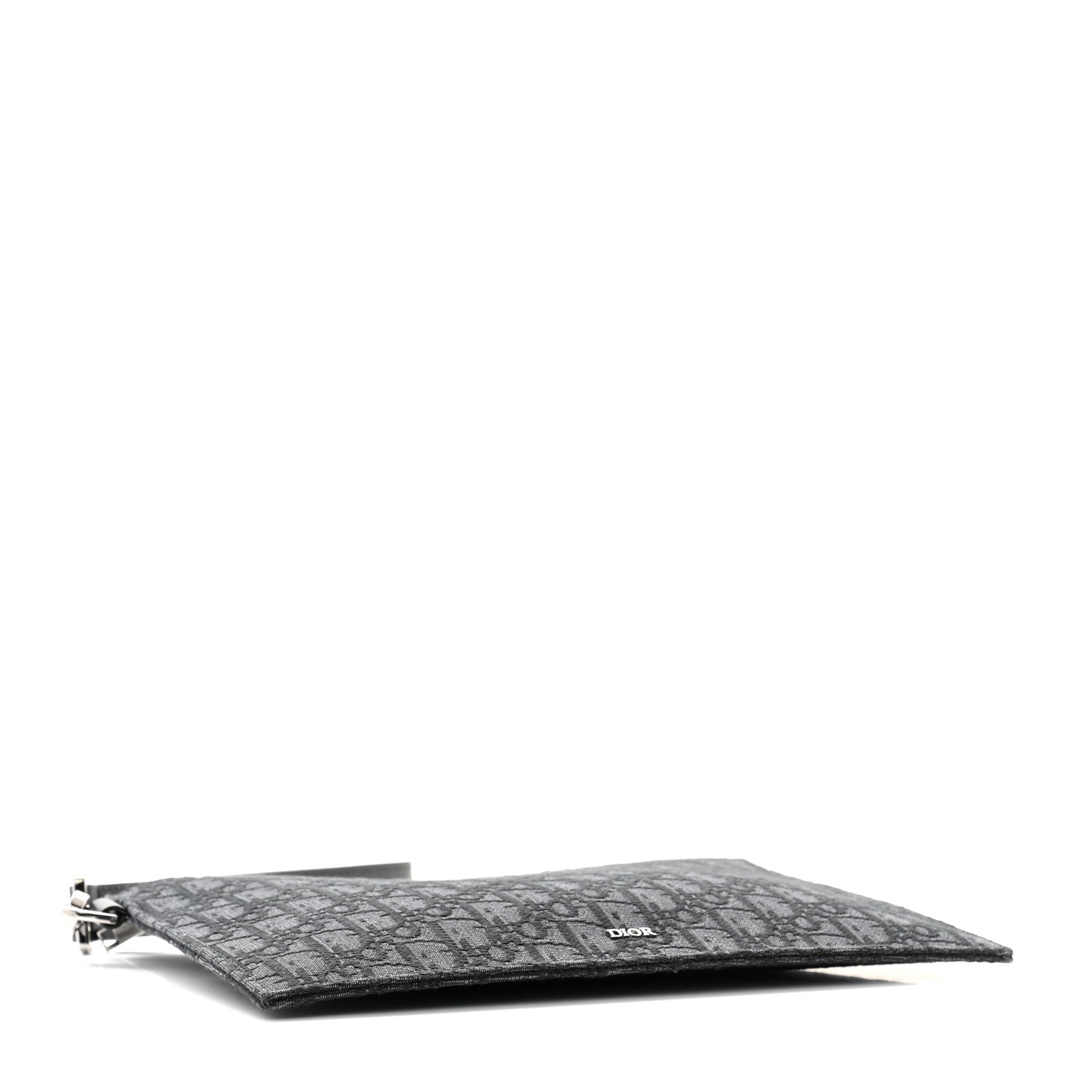 Christian Dior Oblique Jacquard A5 Flat Pouch Wristlet Black 4 of 9
