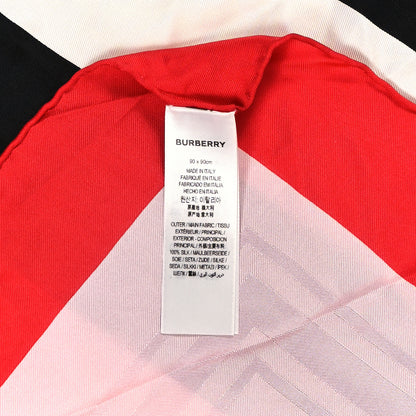Burberry Silk Icon Stripe Border Square Scarf Red 3 of 3