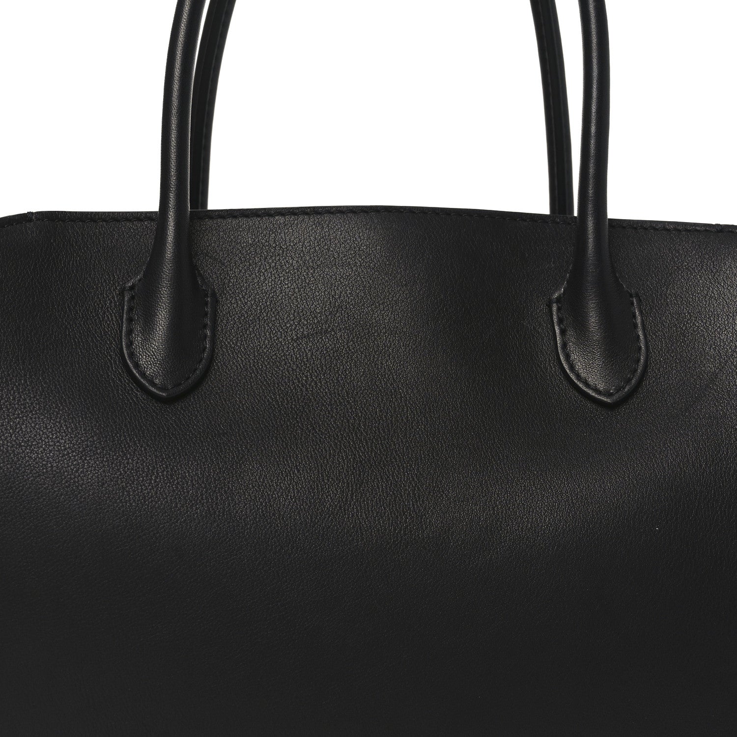 The Row Polished Saddle Calfskin Marlo 12 Tote Bag Black 7 of 9