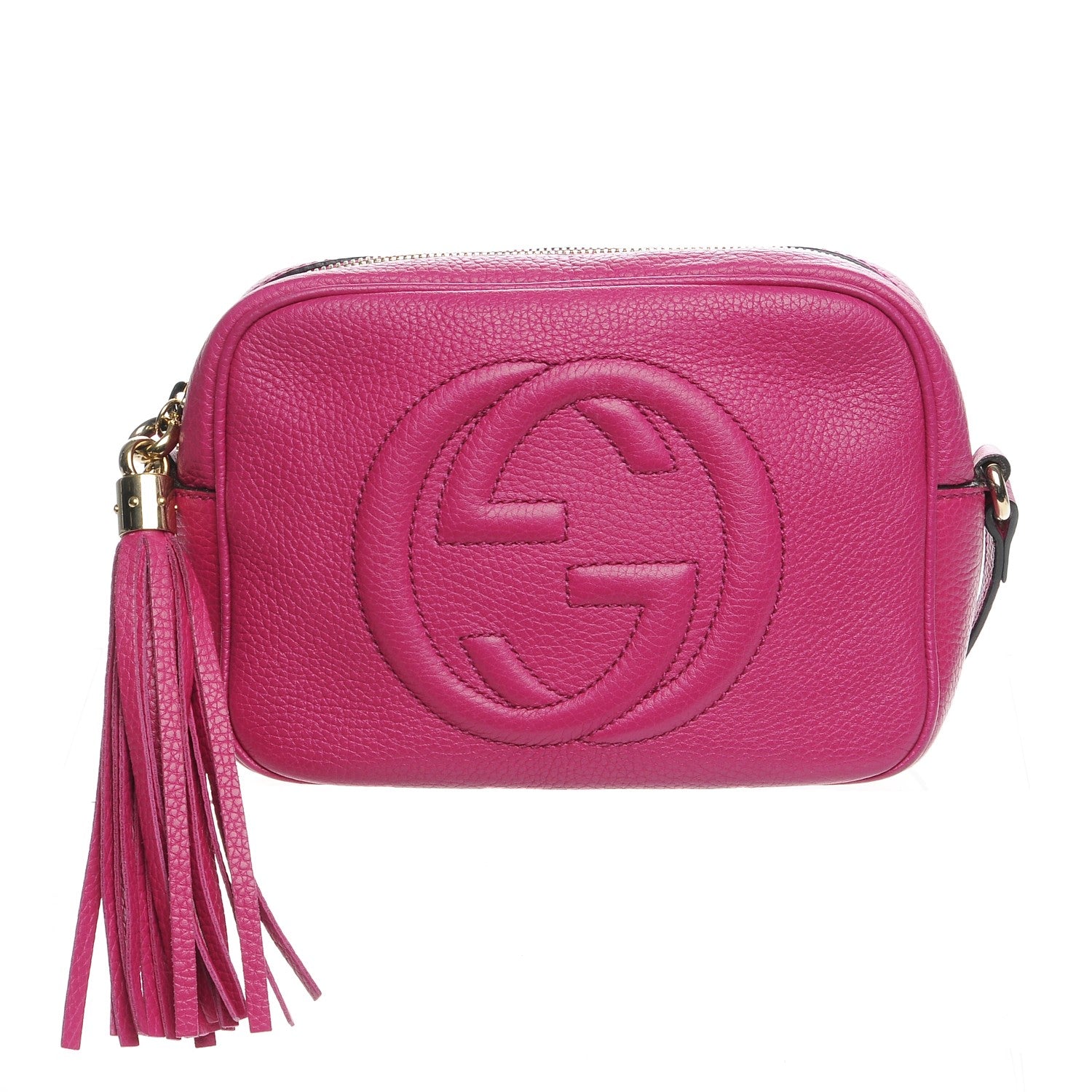 Gucci Pebbled Calfskin Small Soho Disco Bag Bright Bougainvillea 1 of 8