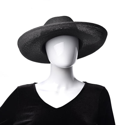Christian Dior Straw Mexican Daytime Roses Hat Black 2 of 5
