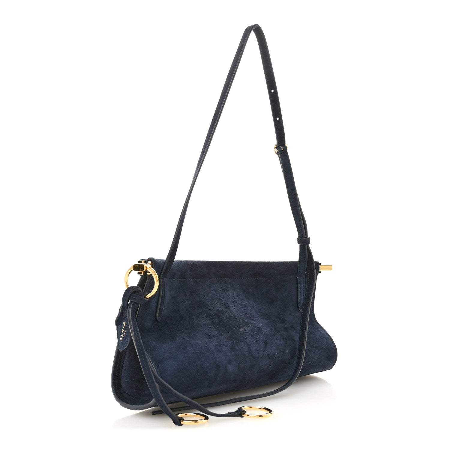 Alaia Suede Le Click East West Small Bag Midnight 3 of 11