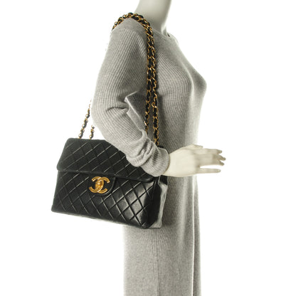 Chanel Lambskin Quilted XL Jumbo Single Flap Black 2 of 11