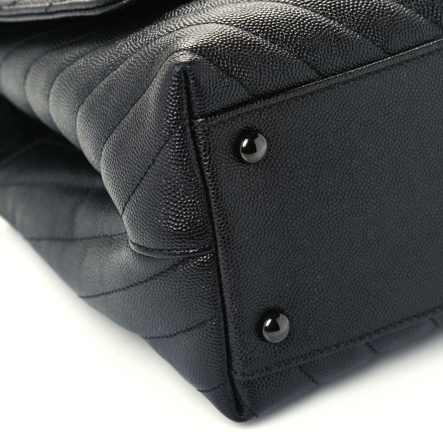Chanel Caviar Chevron Quilted Small Coco Handle Flap So Black 10 of 11