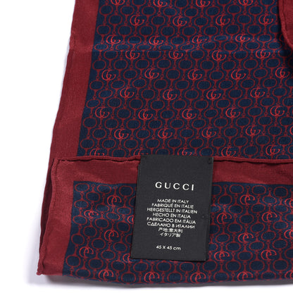 Gucci Silk GG Print Scarf Blue Red 3 of 3