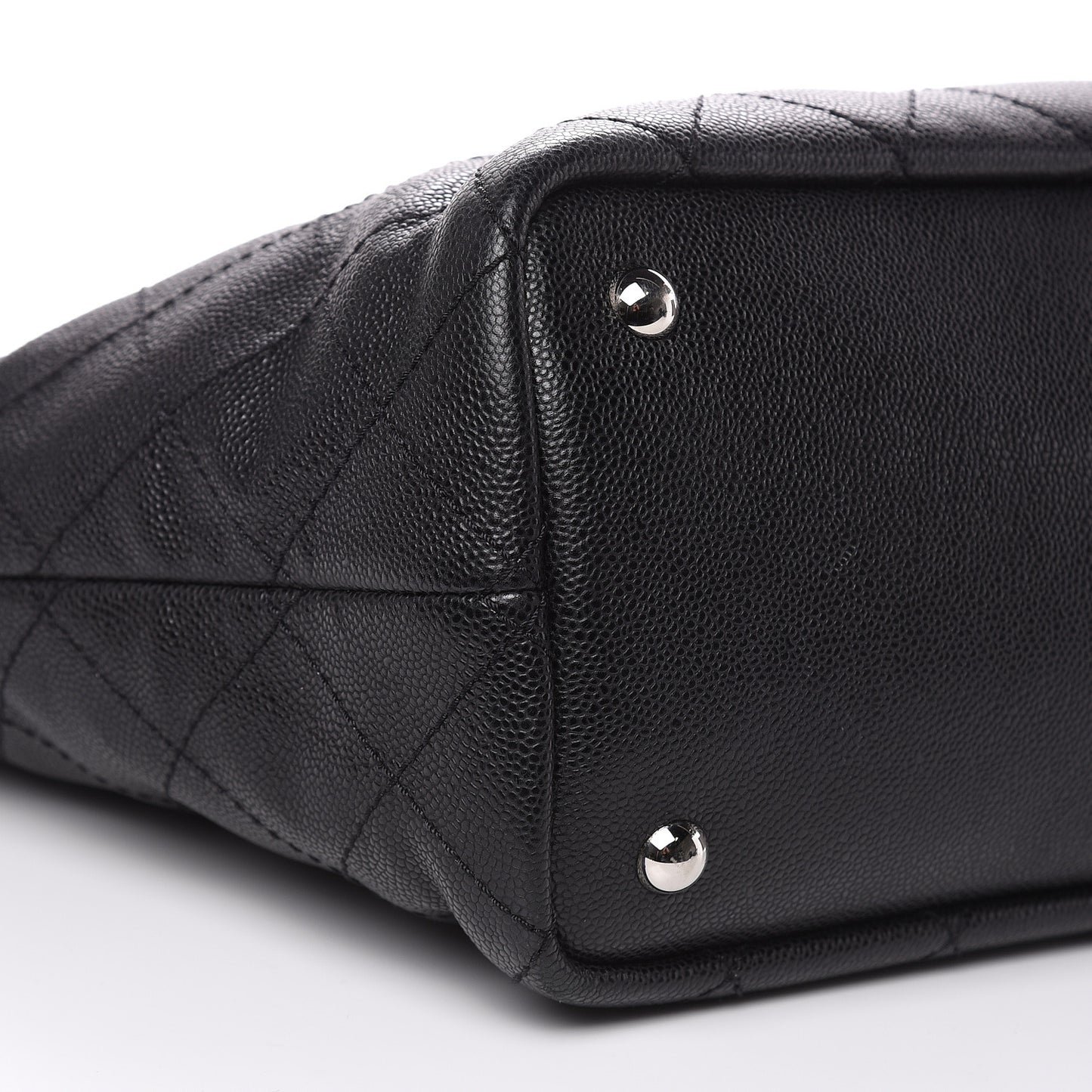 Grained Calfskin Large Shopping Fever Tote Black