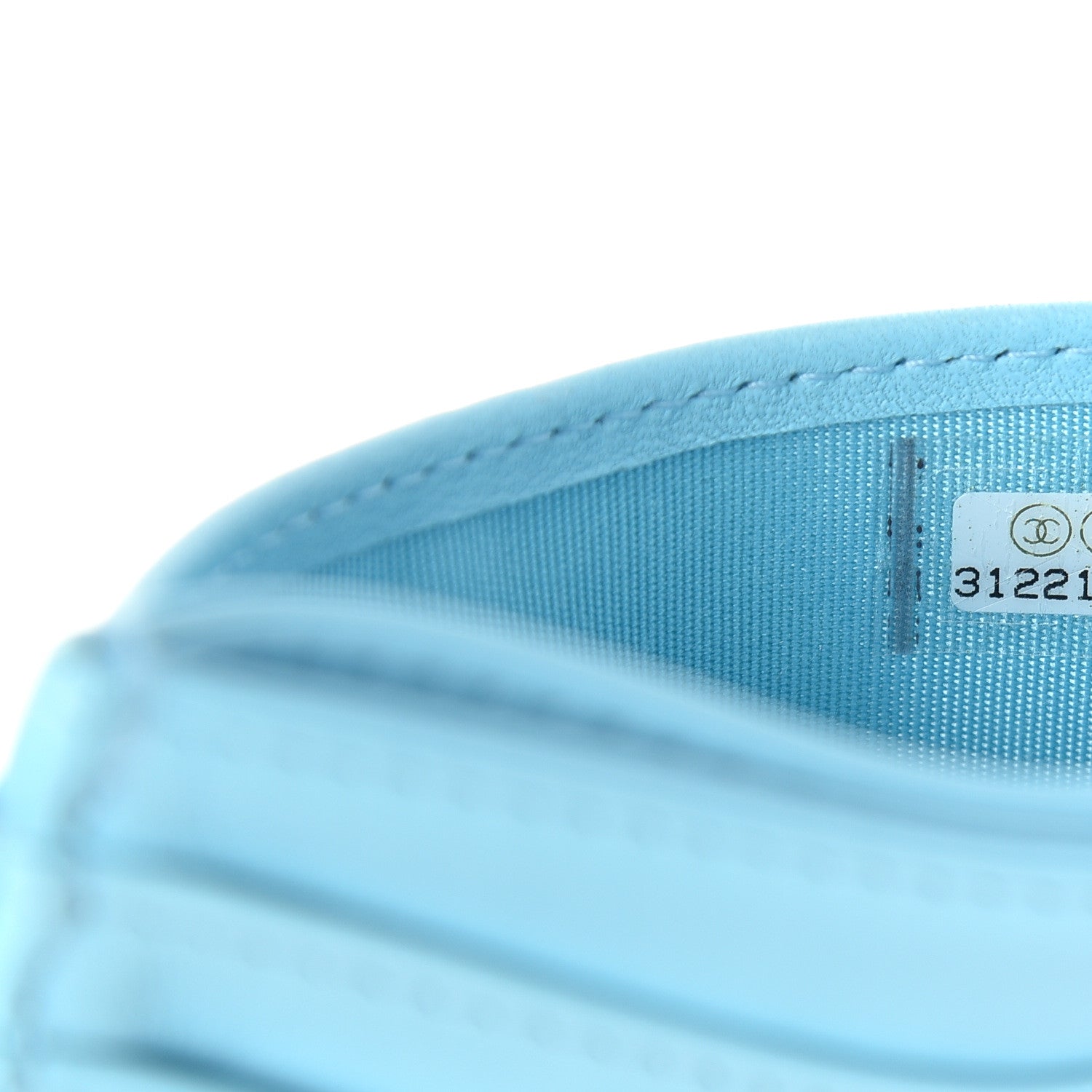 Chanel Lambskin Quilted Card Holder Neon Blue 8 of 9