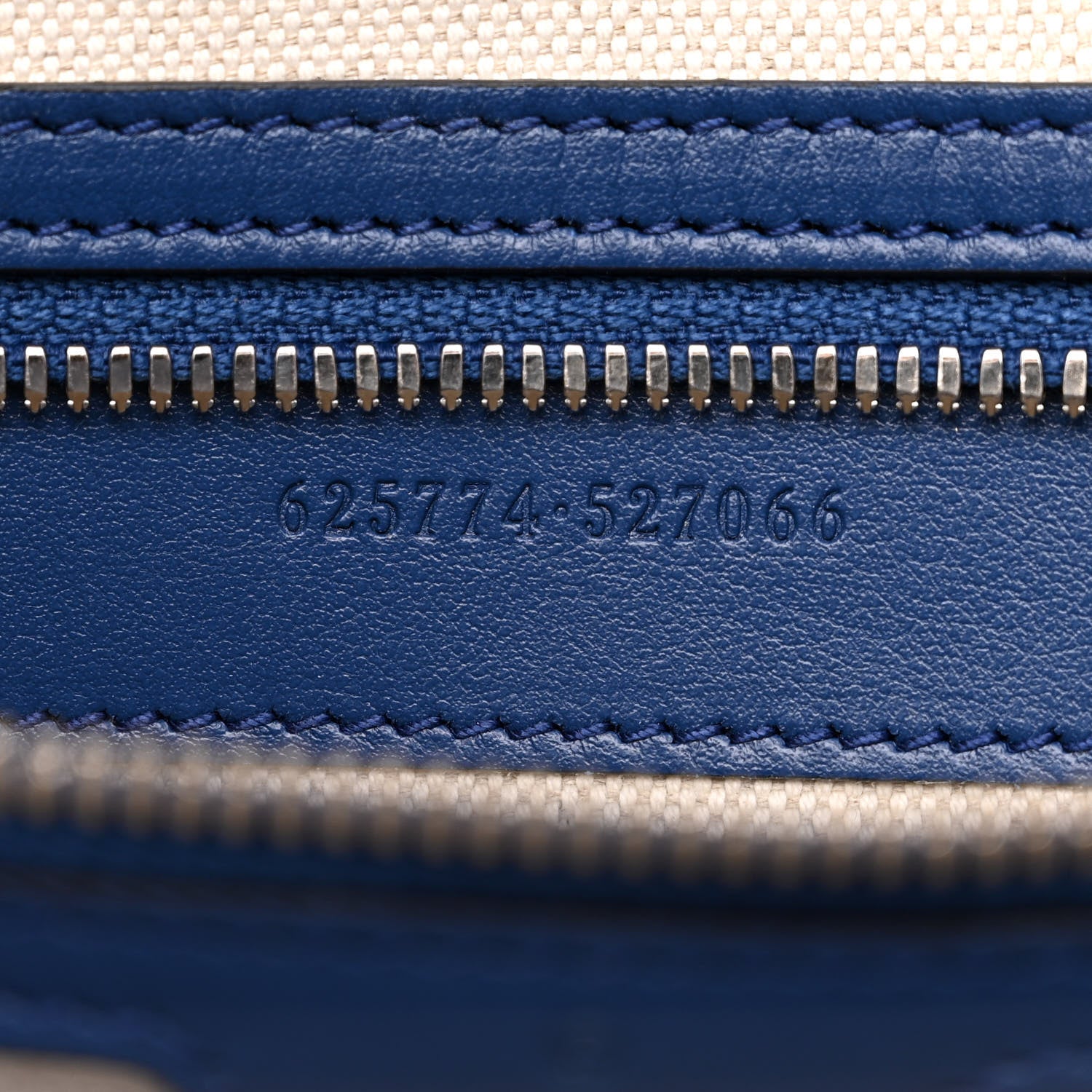 Gucci Calfskin GG Tennis Embossed Tote Bag Intense Metal Blue 7 of 11