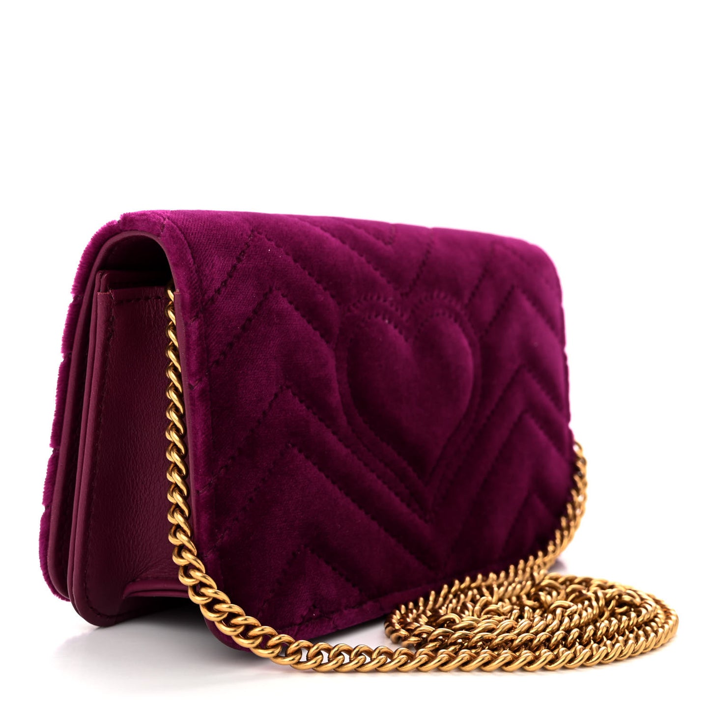 Velvet Matelasse GG Marmont Mini Bag Fuchsia Violet Cyclamen