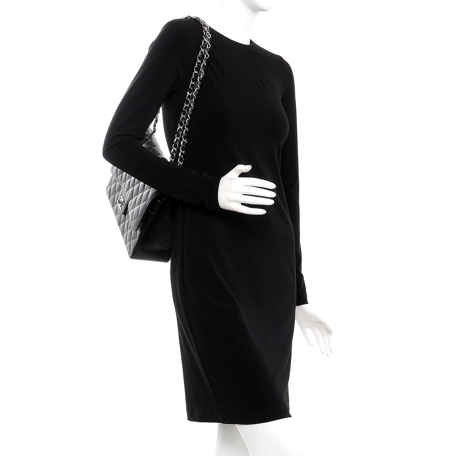 Chanel Caviar Quilted Jumbo Double Flap Black 3 of 8