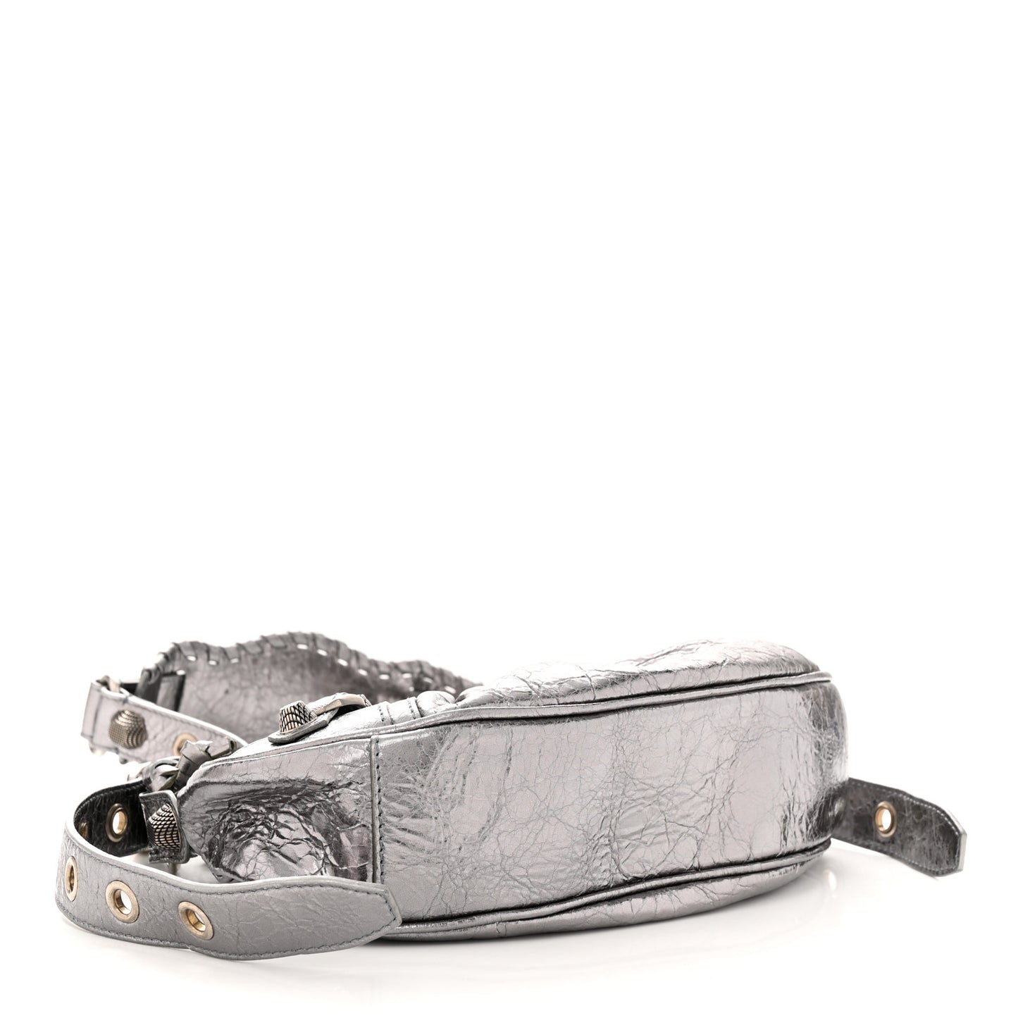 Metallic Agneau Arena Le Cagole Shoulder Bag XS Silver