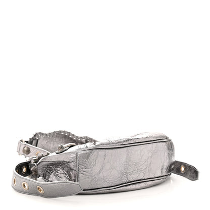 Balenciaga Metallic Agneau Arena Le Cagole Shoulder Bag XS Silver 4 of 10