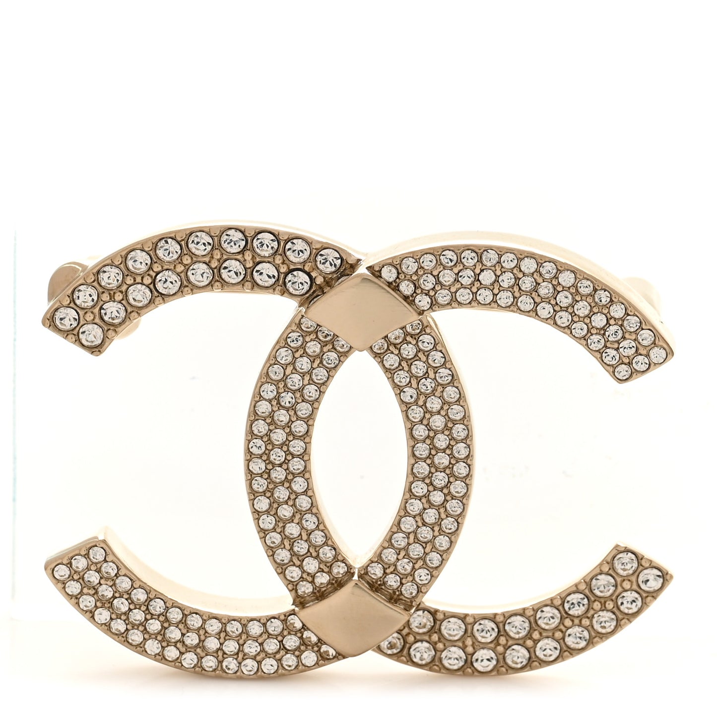 Crystal CC Brooch Gold