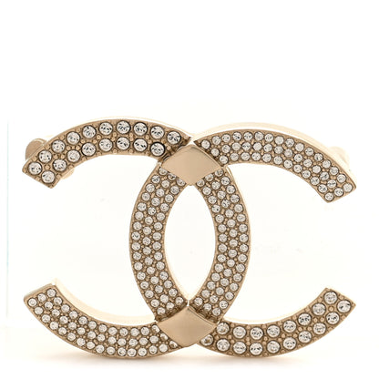 Chanel Crystal CC Brooch Gold 1 of 4