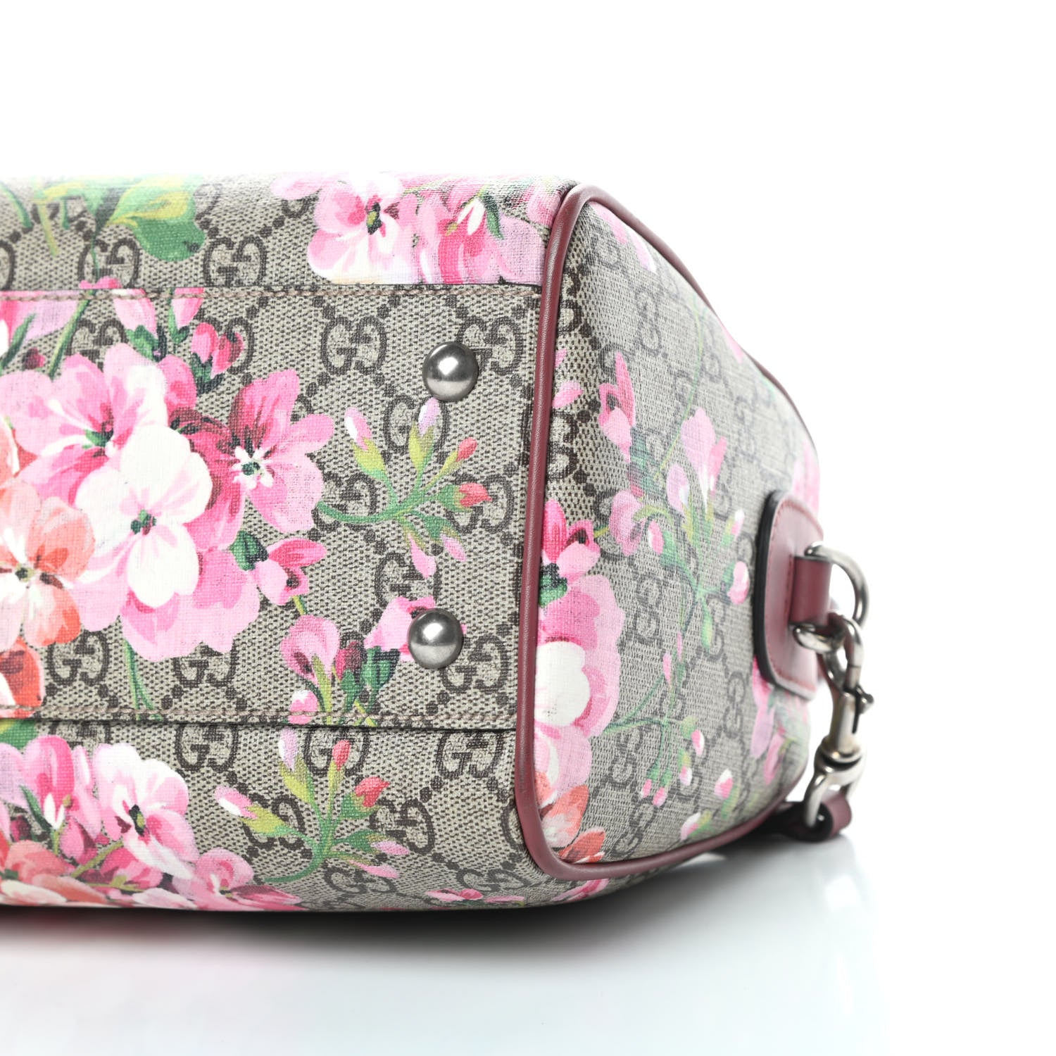 Gucci GG Supreme Monogram Blooms Small Boston Beige Multicolor Dry Rose 12 of 16
