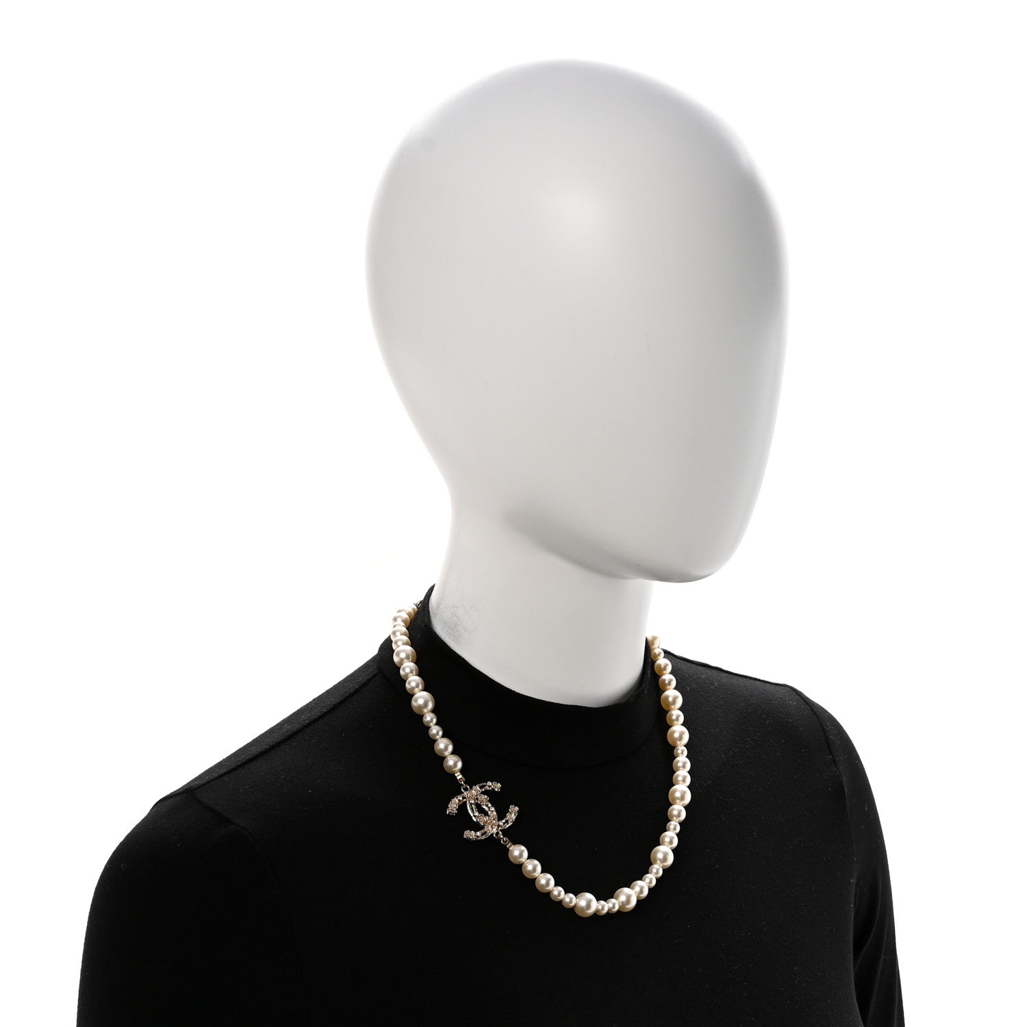 Chanel Pearl Crystal CC Choker Necklace Gold 2 of 7