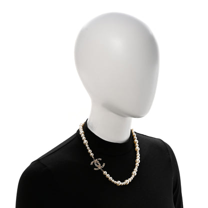 Chanel Pearl Crystal CC Choker Necklace Gold 2 of 7