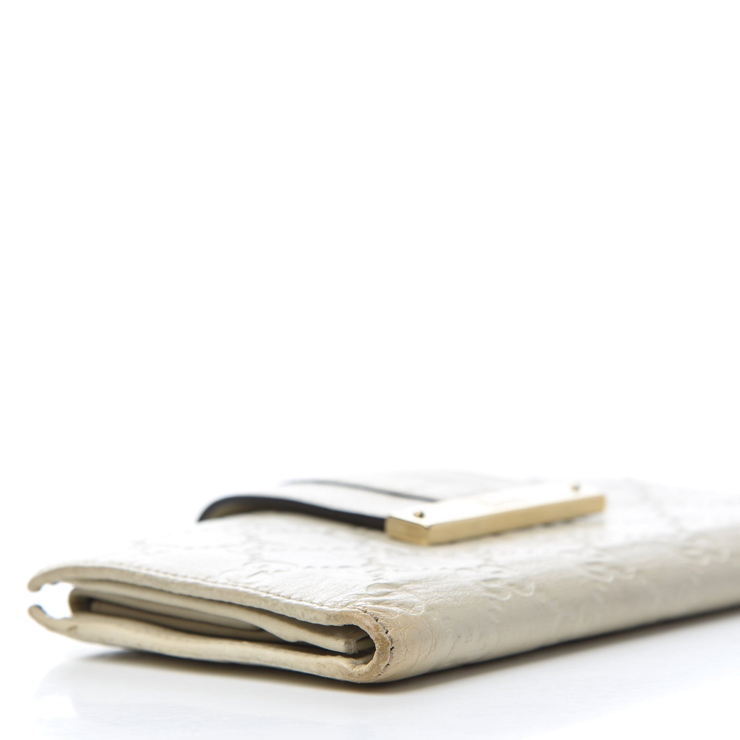 Guccissima Ladies Web Long Wallet Off White