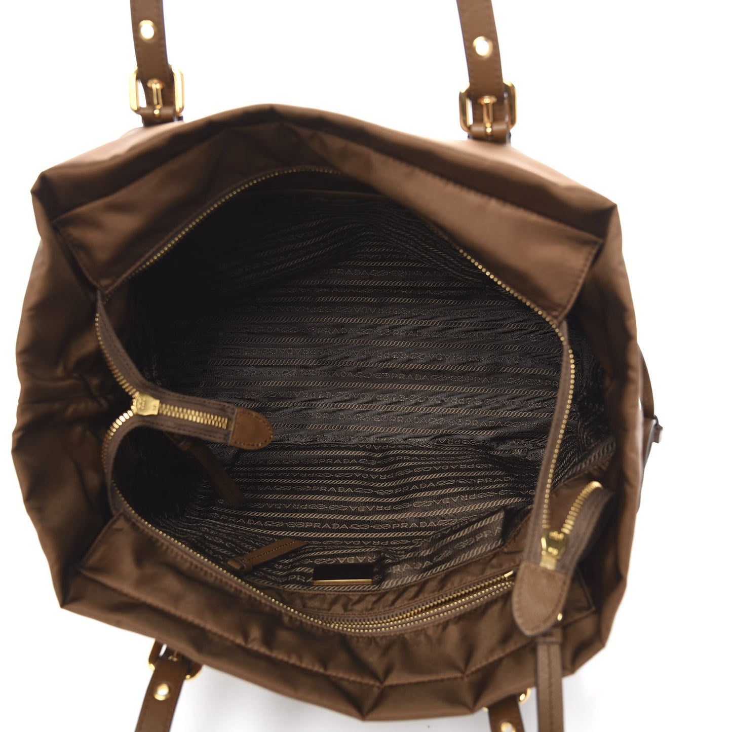 Tessuto Nylon Saffiano Shopping Tote Corinto