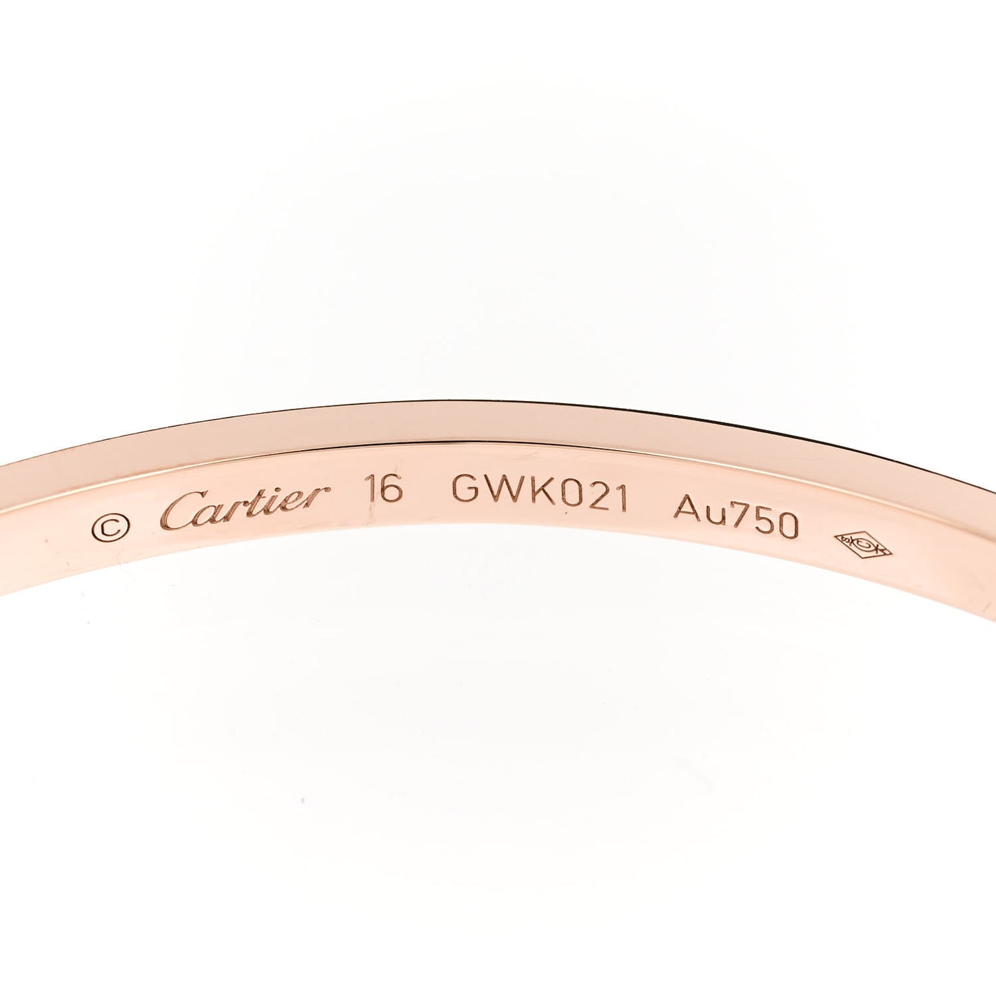 18K Pink Gold 6 Diamond Small LOVE Bracelet 16