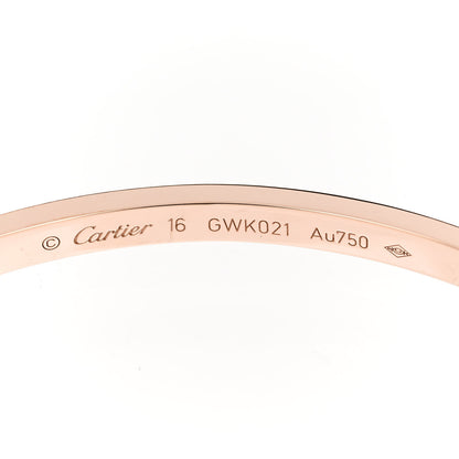 Cartier 18K Pink Gold 6 Diamond Small LOVE Bracelet 16 4 of 5