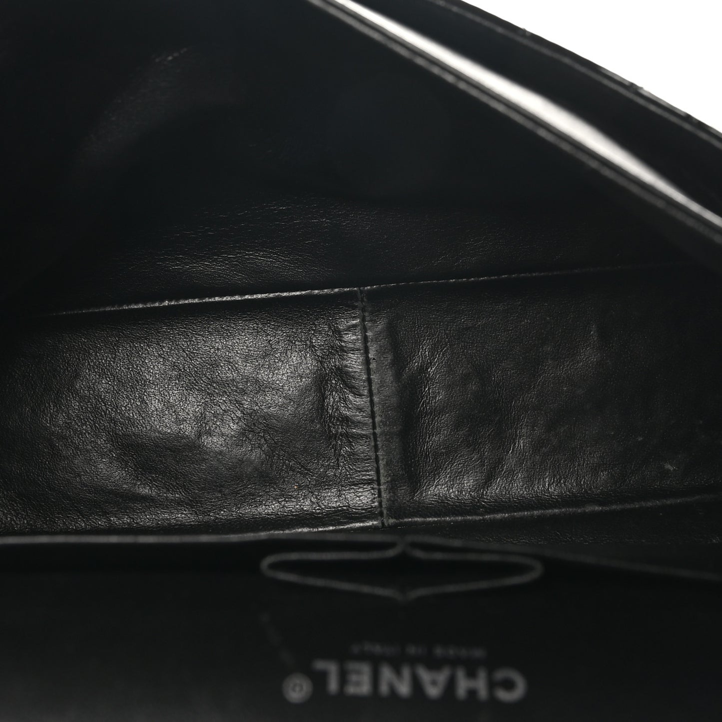 Patent Quilted Jumbo Double Flap Black