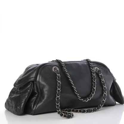 Chanel Glazed Caviar Quilted Mademoiselle Bowling Bag Black 3 of 12