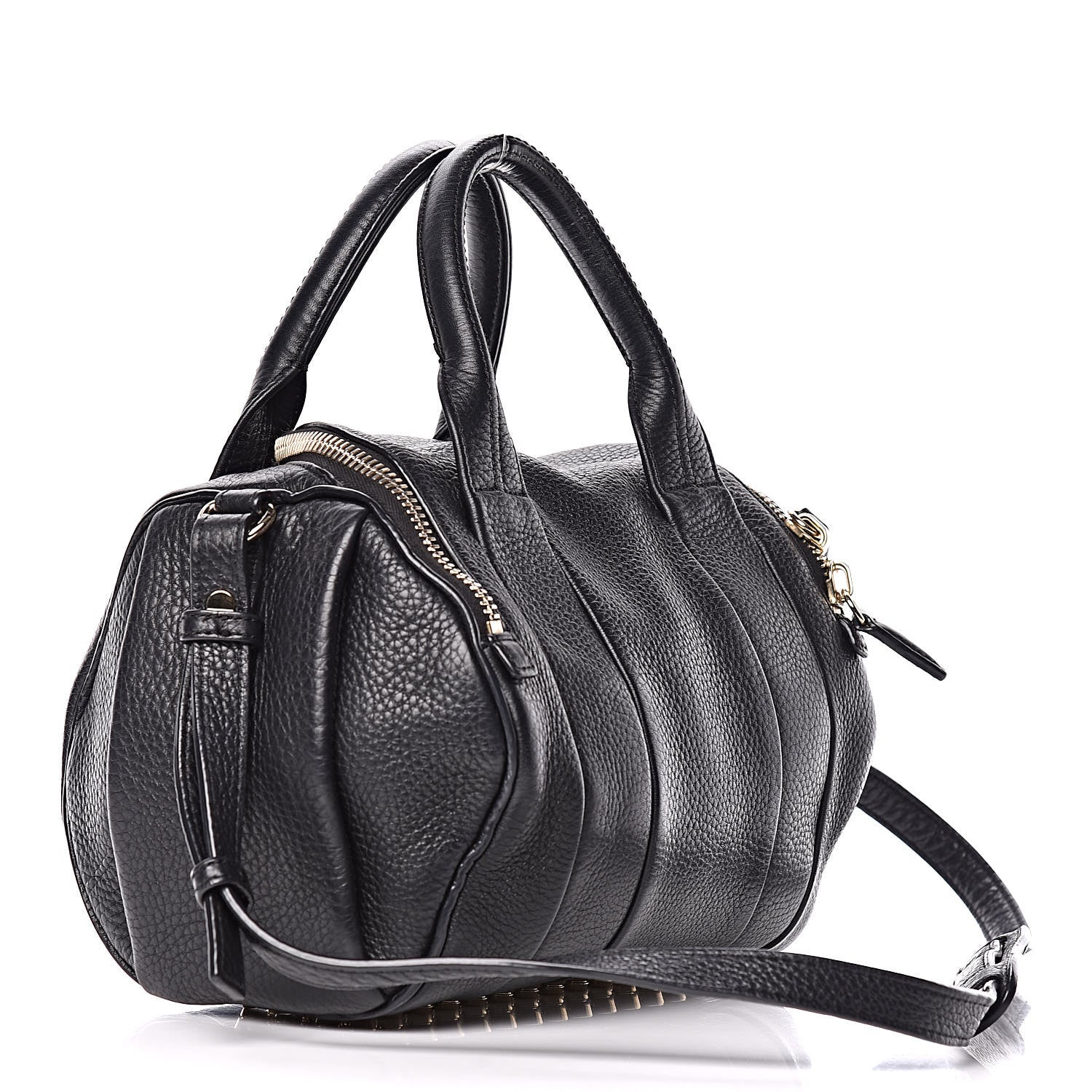 Alexander Wang Pebbled Lambskin Rockie Black Pale Gold Hardware 4 of 15