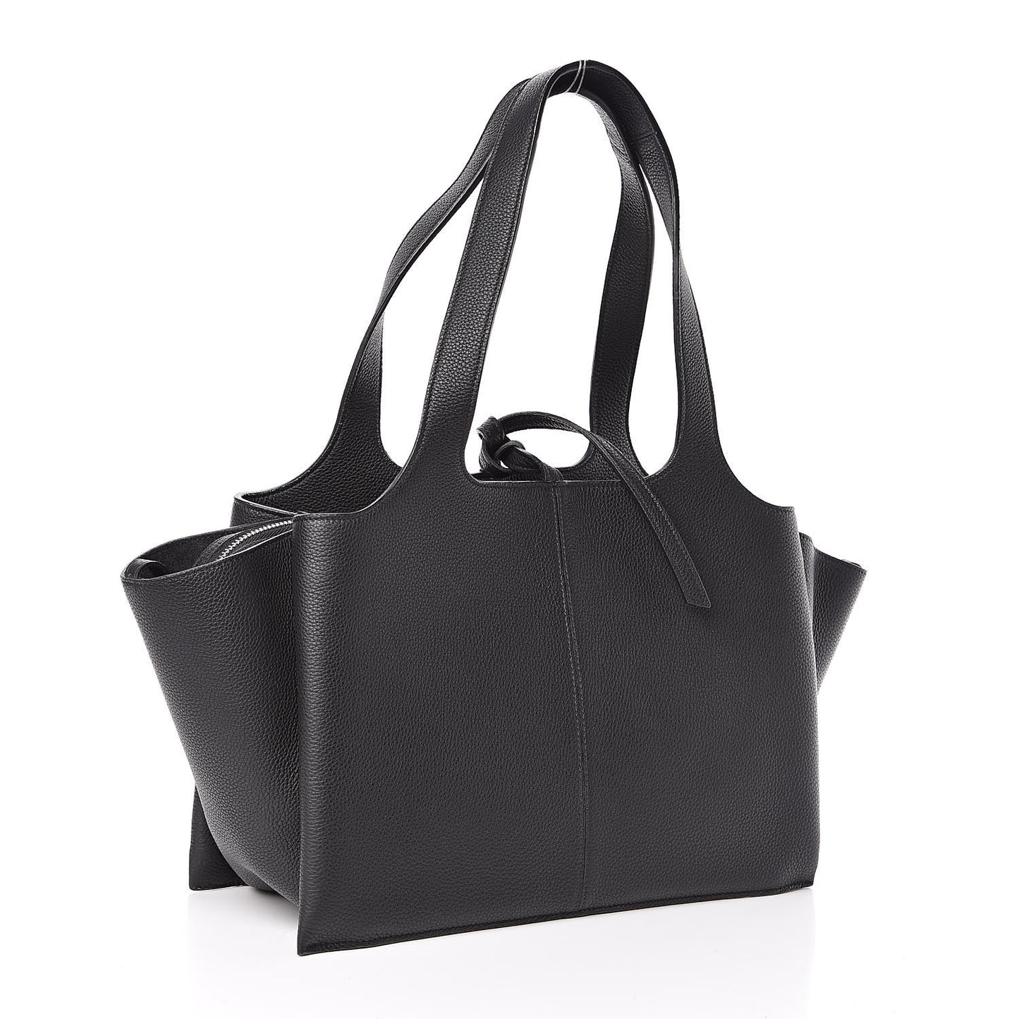 Baby Grained Calfskin Small Tri-Fold Bag Black