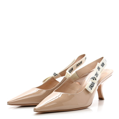 Christian Dior Patent Ribbon J'Adior Slingback 65mm Pumps 40 Nude 3 of 8